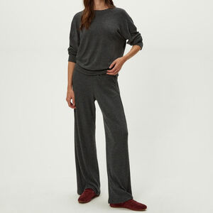 Michael Stars Jones wide leg pants charcoal gray brushed jersey large new NWT